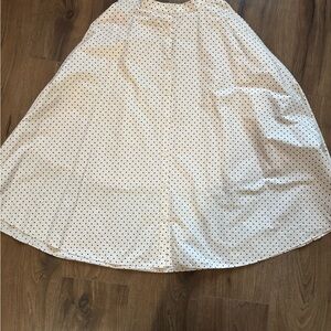 Uniqlo Cream Polka Dot A-Line Skirt